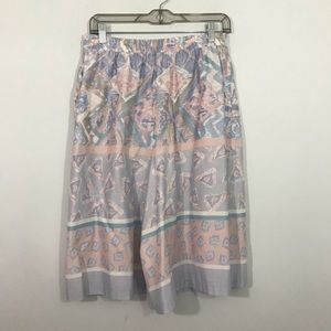 Russ Vintage Geometric Print Cullotte Shorts Long Inseam
